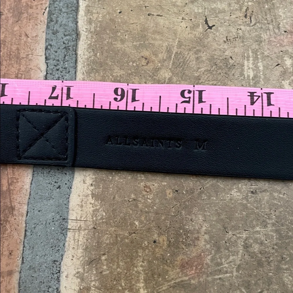 AllSaints Luna Sparkle Skinny Leather Black Western Belt Size Medium NWOT